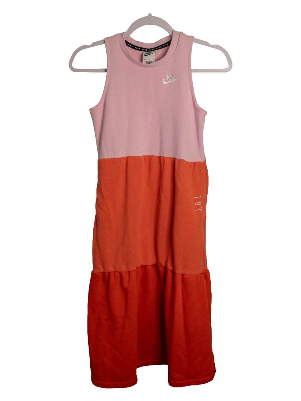 Nike Girl's Pink Orange & Red Sleeveless Long Dress w/ Pockets! - Size M